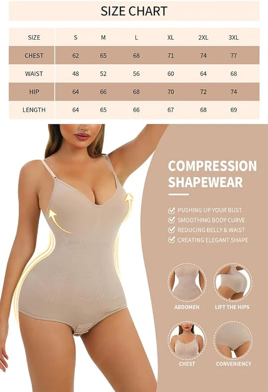 Buy INVOGUE SHOP Snatched Bodysuit for Women, Shapewear Seamless Sculpting Body  Shaper, Bodysuit Bodyshaper